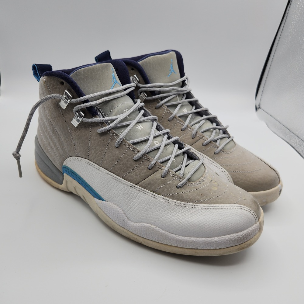 Air Jordan 12 Retro 130690-007 Sneakers Men 12 Wolf Grey University Blue Mid Top